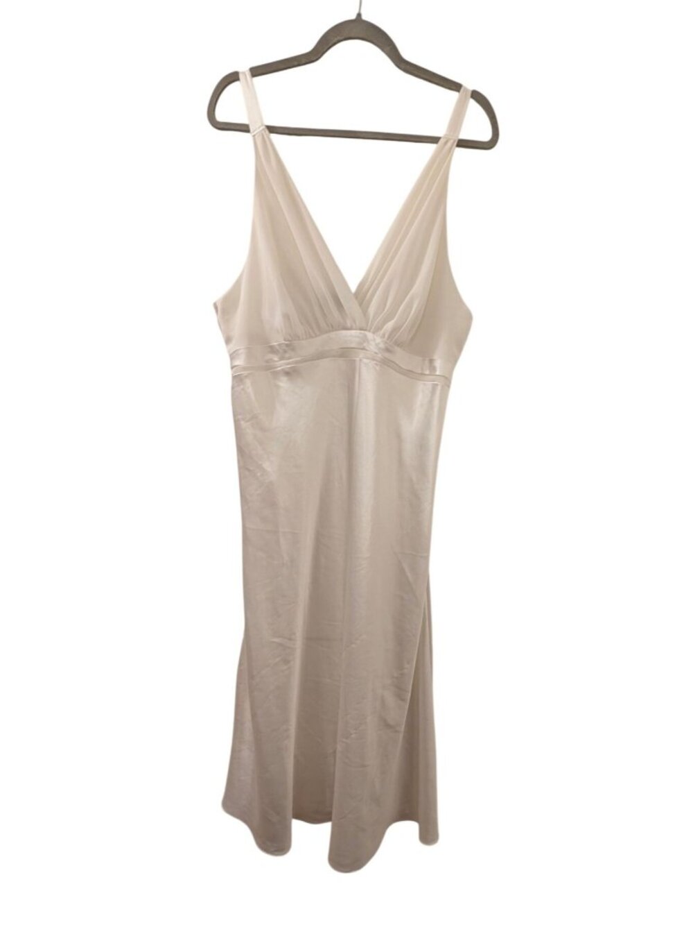 Jones New York White Satin Slip Dress XL Adjustable Straps Elegant Silhouette